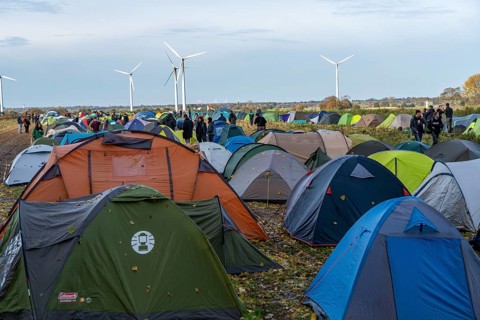 Protest action against the demolition of the village of Lützerath in the Rhenish lignite mining