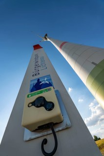 Bürgerwindpark Westernfeld-Buchgarten, near Lichtenau, 11 wind turbines, free charging station for