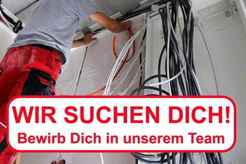 Electrician job application: We are looking for you lettering