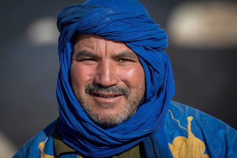 Portrait, Berber with turban, traditional clothing, Morocco, Africa