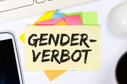 Gender ban Gender ban Gender-appropriate language Communication Concept on desk in