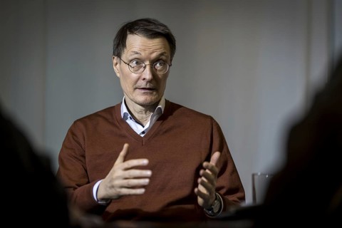 Karl Lauterbach (SPD), Federal Minister of Health, recorded during an interview at the Federal