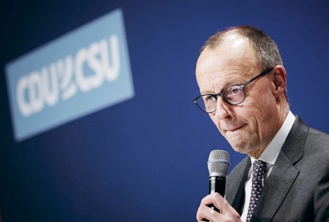 Friedrich Merz, Chairman of the CDU/CSU parliamentary group in the German Bundestag, recorded at