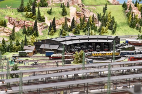 Locomotive turntable at Miniatur Wunderland Hamburg, Germany, Europe