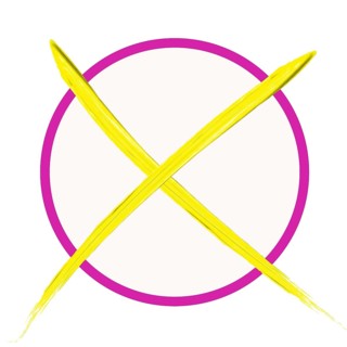 Voting cross violet/yellow