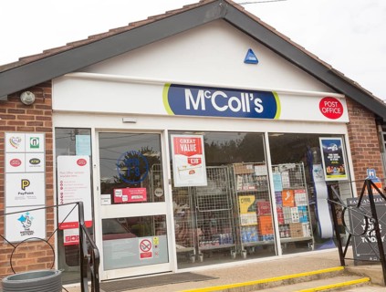 McColl's newsagent convenience store shop and Post Office, Hollesley, Suffolk, England, UK