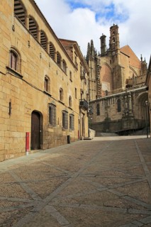 Palace of Justice and cathedral, Plasencia, Caceres province, Extremadura, Spain, Europe