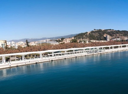 Palmeral de las Sorpresas, Muelle 2 cruise ship terminal port of Malaga, Spain, Europe