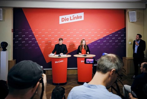 Janine Wissler, Chairwoman of the Left Party, and Martin Schirdewan, Chairman of the Left Party, at