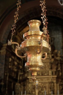 Holy water in the Se Cathedral, Sedos Episcopalis, in Faro, Algarve, Portugal, Europe