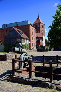 Europe, Germany, Mecklenburg-Western Pomerania, Teterow, View from the old mill to the town church