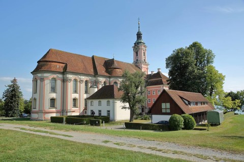 Baroque basilica, pilgrimage church, Birnau, Uhldingen-Mühlhofen, Obersee, Lake Constance, Lake