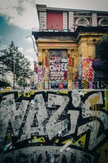 Grafitti, against the right, Nazis, slogan, urban, street scene, scene, Neue Flora,