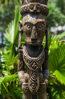Statue of a native, sculpture, figure, totem, sculpture, religion, tree, wood, art, architecture,