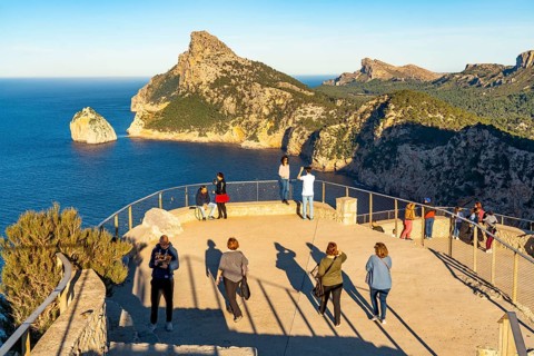 Northwest, Coast Es Colomer, Viewpoint, Rocks, Majorca, Balearic Islands, Spain, Europe