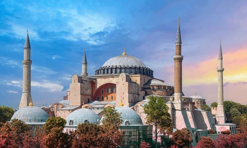 Hagia Ayasofya Sophia Grand Mosque in Istanbul, one of the main tourist city attractions and travel