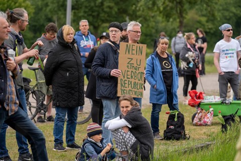 Demonstration against the restrictions in the Corona crisis, anti-vaccination, protest against