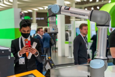 First day at Hannover Messe 2022, industrial trade fair, after a 2-year corona break, exhibition