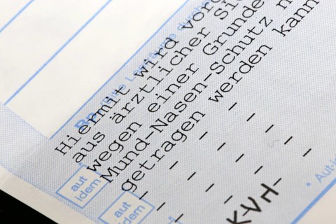Medical certificate for mask exemption