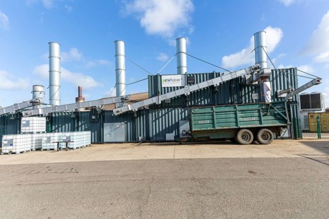 Newtainer drying machinery biogas electricity generation, AgriGen Ltd, Bentwaters Park, Suffolk,