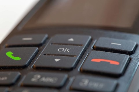 Close-up of a (landline) telephone