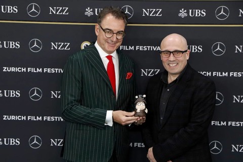 Christian Jungen (Festival Director) and Adam Elliot at the premiere of Memoir of a Snail as part