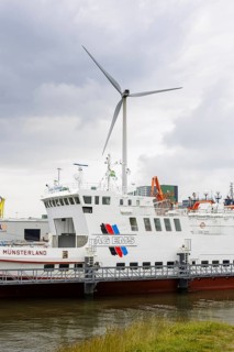Ferry Münsterland, a passenger ferry converted to gas operation, which also transports cars in the