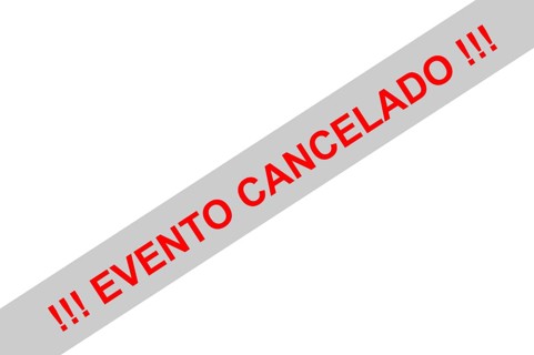 Red sign with the note (event) cancelled