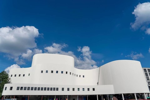 The theatre, after renovation, shortly in front of reopening, Düsseldorf, North Rhine-Westphalia,