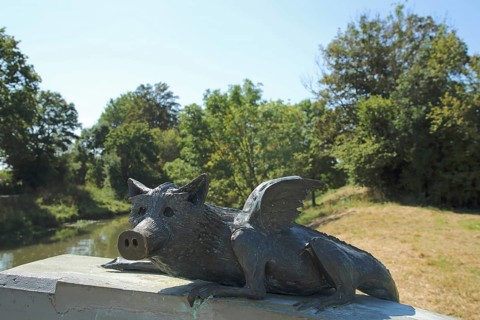 GreenBelt Animal by Robert Gernhardt 2005, mythical creature, animal figure, pig figure, figurine,