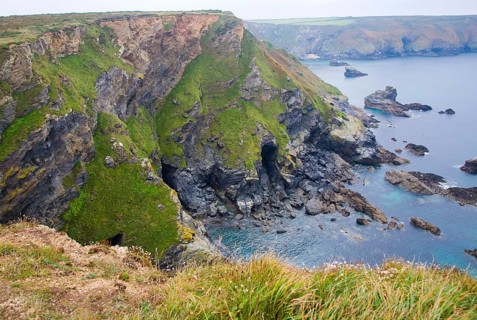 Hells´s Mouth cliffs and caves at Gwithian, Cornwall, England, United Kingdom, Europe