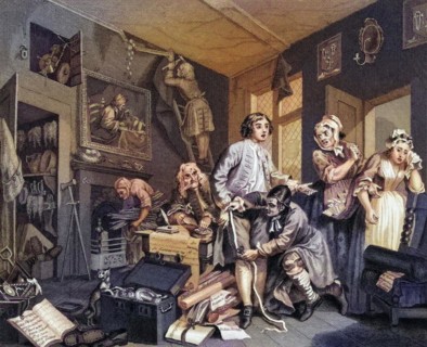 The Rakes Progress The young heir takes possession of the misers effects From the original picture