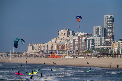 View of the skyline of Scheveningen, which belongs to the city of The Hague and is the largest