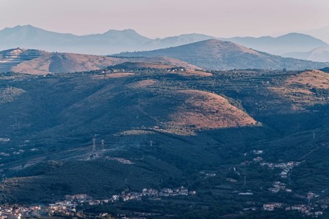 View of the densely populated Neajpolitan region and the mountains and hills of the province of