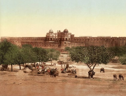 Agra, the Fort, India, digitally restored reproduction from a 19th century original, record date
