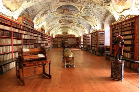 Prague Lesser Town, Monastery Library, Theological Hall in the Strahov Praemonstratensian