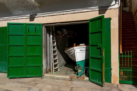 The fishing village of Cala Figuera, boat garage, on the south-east coast, Majorca, Spain, Europe