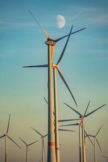 Wind farm near Bad Wünnenberg, Ostwestfalen Lippe, along the A44 motorway, North Rhine-Westphalia,