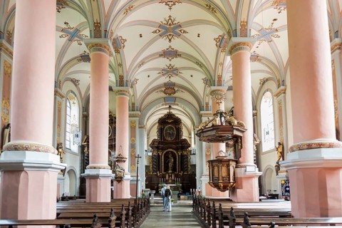 Interior view, Carmelite monastery, Beilstein, Moselle, Rhineland-Palatinate, Germany, Europe