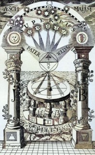 Reproduktion eines Freimaurer-Rosenkreuzer-Kompasses 1779 Aus dem Buch Der Freemaurer von Eugen