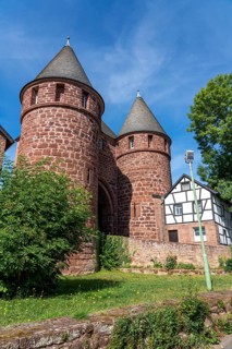 The Düren Tor, tower gate of the town fortifications of the town of Nideggen, Eifel, North