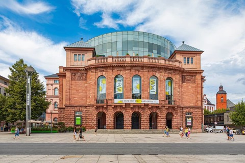 Mainz State Theatre on Gutenbergplatz in Mainz, Rhineland-Palatinate, Germany, Europe