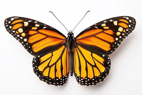Monarch Butterfly on white background. Generative Ai, AI generated