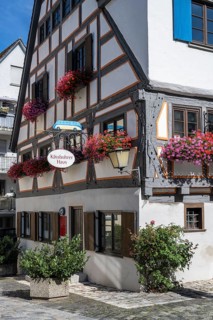 Historic half-timbered house in the old town of Ulm, Kässbohrer Haus in the fishermen's quarter,
