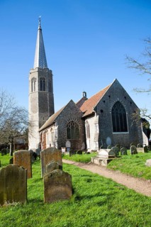 The octagonal tower of All Saints church, Wickham Market, Suffolk, England, United Kingdom, Europe