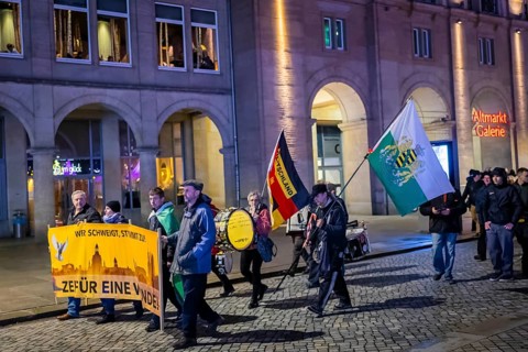 To mark 13 February and the destruction of Dresden in the Second World War, the small right-wing