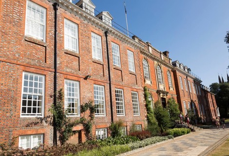 Historic buildings in grounds of Marlborough College school, Marlborough, Wiltshire, England, UK