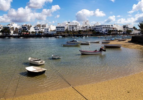 Boats in the harbour Charco de San Ginés, Arrecife, Lanzarote, Canary Islands, Spain, Europe