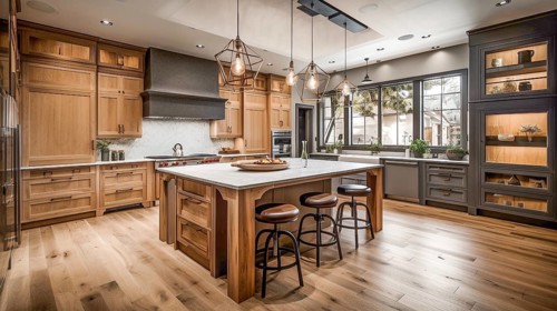 Luxurious custom residential kitchen upgrade interior, generative AI, AI generated