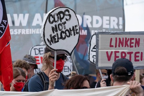 Demonstration against the planned assembly law in North Rhine-Westphalia, in Düsseldorf, various